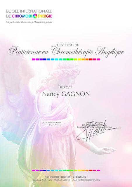 Certification anges nancy gagnon